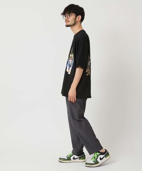 CORISCO（コリスコ）の「度詰め天竺 アニマル前後 プリント 半袖Tシャツ 犬 猫 ドッグ キャット（Tシャツ/カットソー・メンズ・ブラック系1/オートミール/ホワイト系/ブラック系2・M/L/LL）」の12枚目の写真