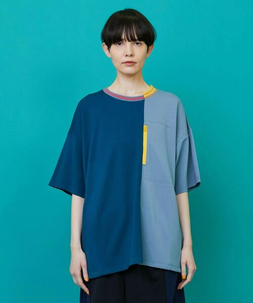 FRAPBOIS(フラボア)の「ポケポンチ カットソー(Tシャツ/カットソー・レディース・ブルーグリーン/ブラック・1/2)」の1枚目の写真