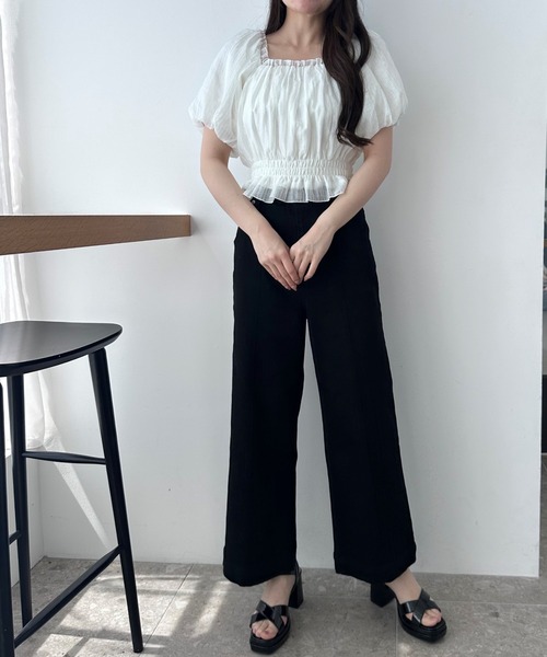 MISCH MASCH(ミッシュマッシュ)の「ワイドレッグデニムパンツ(デニムパンツ・レディース・ネイビー/ブラック・マルチサイズ)」の17枚目の写真