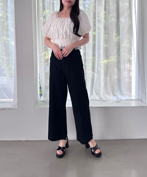 MISCH MASCH(ミッシュマッシュ)の「ワイドレッグデニムパンツ(デニムパンツ・レディース・ネイビー/ブラック・マルチサイズ)」の11枚目の写真