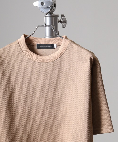 FUNALIVE(ファンアライブ)の「Mesh jacquard short-sleeved sweatshirt T-shirt / 網目柄ジャカード半袖スウェットTシャツ unisex(Tシャツ/カットソー・メンズ・グレー/ブラック/ホワイト/パープル/ベージュ・LL/M/L)」の1枚目の写真