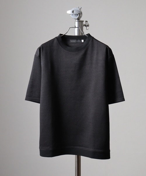 FUNALIVE(ファンアライブ)の「Mesh jacquard short-sleeved sweatshirt T-shirt / 網目柄ジャカード半袖スウェットTシャツ unisex(Tシャツ/カットソー・メンズ・グレー/ブラック/ホワイト/パープル/ベージュ・LL/M/L)」の7枚目の写真