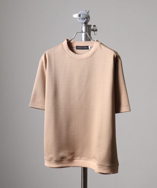 FUNALIVE(ファンアライブ)の「Mesh jacquard short-sleeved sweatshirt T-shirt / 網目柄ジャカード半袖スウェットTシャツ unisex(Tシャツ/カットソー・メンズ・グレー/ブラック/ホワイト/パープル/ベージュ・LL/M/L)」の8枚目の写真
