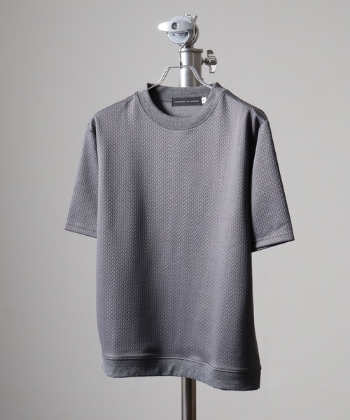 FUNALIVE(ファンアライブ)の「Mesh jacquard short-sleeved sweatshirt T-shirt / 網目柄ジャカード半袖スウェットTシャツ unisex(Tシャツ/カットソー・メンズ・グレー/ブラック/ホワイト/パープル/ベージュ・LL/M/L)」の10枚目の写真