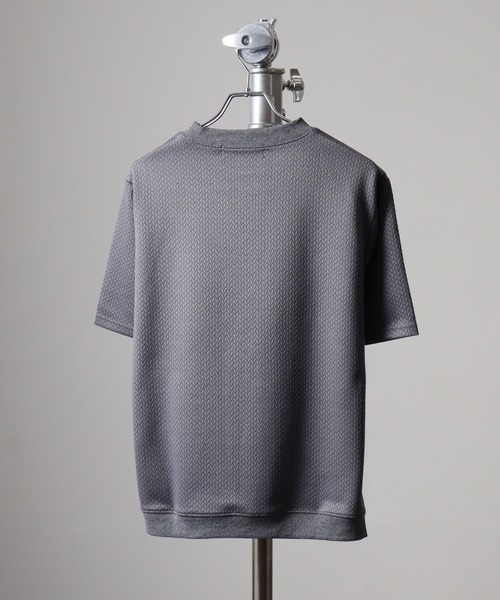 FUNALIVE(ファンアライブ)の「Mesh jacquard short-sleeved sweatshirt T-shirt / 網目柄ジャカード半袖スウェットTシャツ unisex(Tシャツ/カットソー・メンズ・グレー/ブラック/ホワイト/パープル/ベージュ・LL/M/L)」の14枚目の写真