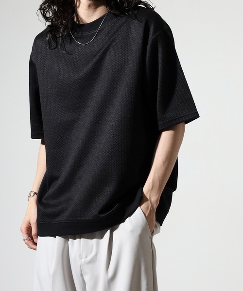 FUNALIVE(ファンアライブ)の「Mesh jacquard short-sleeved sweatshirt T-shirt / 網目柄ジャカード半袖スウェットTシャツ unisex(Tシャツ/カットソー・メンズ・グレー/ブラック/ホワイト/パープル/ベージュ・LL/M/L)」の20枚目の写真