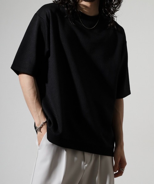 FUNALIVE(ファンアライブ)の「Mesh jacquard short-sleeved sweatshirt T-shirt / 網目柄ジャカード半袖スウェットTシャツ unisex(Tシャツ/カットソー・メンズ・グレー/ブラック/ホワイト/パープル/ベージュ・LL/M/L)」の22枚目の写真