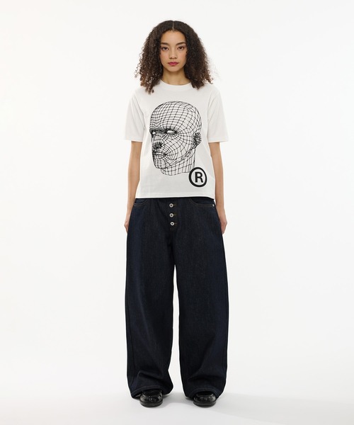 WISH FOR EVER(ウィッシュフォーエバー)の「FACE GRAPHIC ART TEE / フェイスグラフィックアートT(Tシャツ/カットソー・メンズ・ホワイト/グレー/チャコール/ネイビー/ブラック・LARGE/MEDIUM/SMALL)」の8枚目の写真