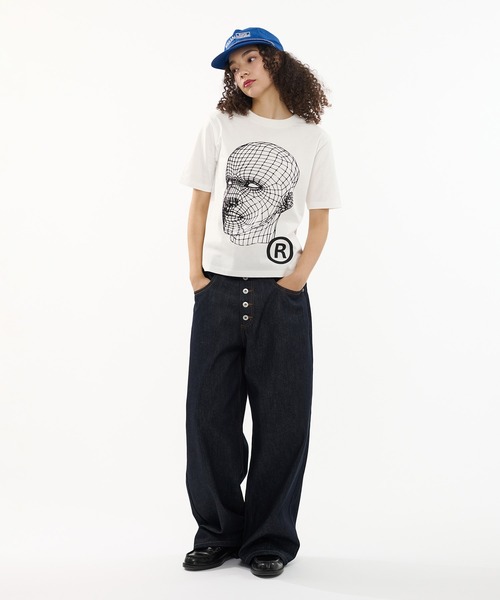 WISH FOR EVER(ウィッシュフォーエバー)の「FACE GRAPHIC ART TEE / フェイスグラフィックアートT(Tシャツ/カットソー・メンズ・ホワイト/グレー/チャコール/ネイビー/ブラック・LARGE/MEDIUM/SMALL)」の20枚目の写真