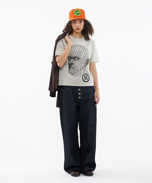 WISH FOR EVER(ウィッシュフォーエバー)の「FACE GRAPHIC ART TEE / フェイスグラフィックアートT(Tシャツ/カットソー・メンズ・ホワイト/グレー/チャコール/ネイビー/ブラック・LARGE/MEDIUM/SMALL)」の21枚目の写真