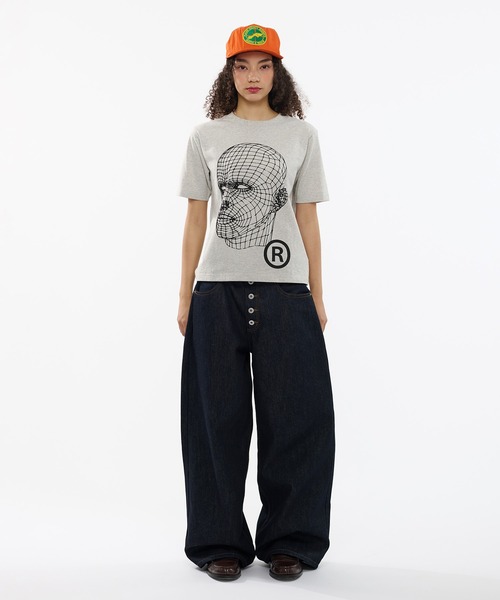 WISH FOR EVER(ウィッシュフォーエバー)の「FACE GRAPHIC ART TEE / フェイスグラフィックアートT(Tシャツ/カットソー・メンズ・ホワイト/グレー/チャコール/ネイビー/ブラック・LARGE/MEDIUM/SMALL)」の7枚目の写真