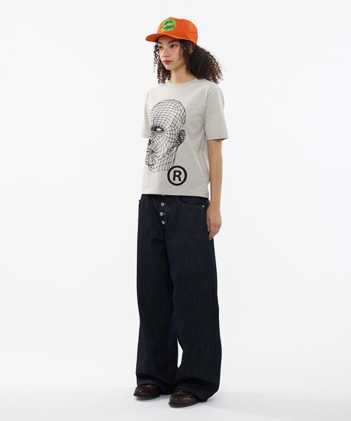 WISH FOR EVER(ウィッシュフォーエバー)の「FACE GRAPHIC ART TEE / フェイスグラフィックアートT(Tシャツ/カットソー・メンズ・ホワイト/グレー/チャコール/ネイビー/ブラック・LARGE/MEDIUM/SMALL)」の6枚目の写真