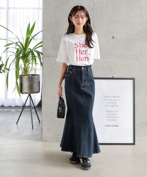 Petitle（プチレ）の「[ 低身長向けサイズ ] デニムマーメイドスカート（デニムスカート・レディース・ライトブルー/インディゴブルー/ブラック・PM/PS/PL）」の9枚目の写真