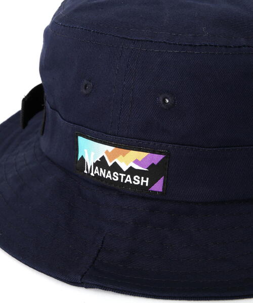MANASTASH（マナスタッシュ）の「MANASTASH/マナスタッシュ  RAINBOW LOGO HAT/レインボーロゴハット（ハット・メンズ・オリーブ系/ブラック/ネイビー・F）」の8枚目の写真