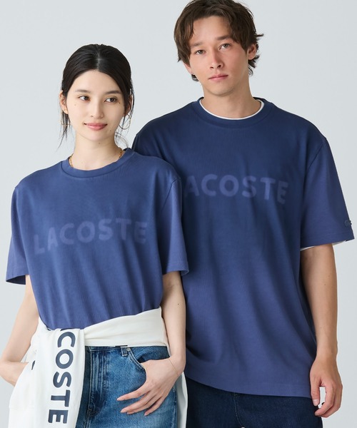 LACOSTE（ラコステ）の「グラデーション ステンシルブランドネームロゴTシャツ（Tシャツ/カットソー・メンズ・ブラウン/ダークブルー/グレイッシュブルー・2/4/3/5）」の17枚目の写真
