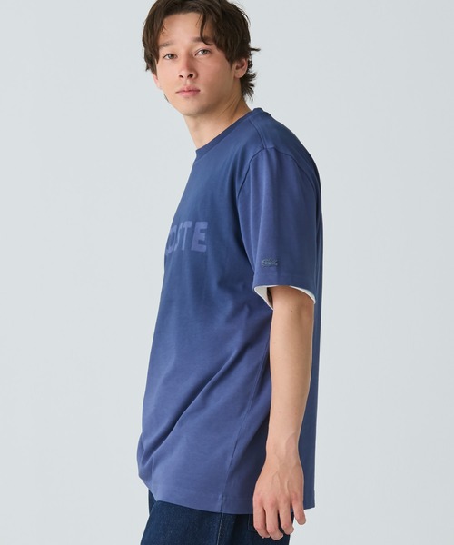 LACOSTE（ラコステ）の「グラデーション ステンシルブランドネームロゴTシャツ（Tシャツ/カットソー・メンズ・ブラウン/ダークブルー/グレイッシュブルー・2/4/3/5）」の8枚目の写真