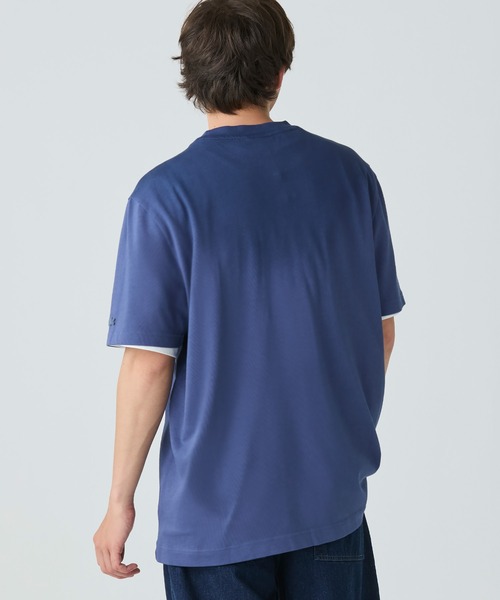 LACOSTE（ラコステ）の「グラデーション ステンシルブランドネームロゴTシャツ（Tシャツ/カットソー・メンズ・ブラウン/ダークブルー/グレイッシュブルー・2/4/3/5）」の9枚目の写真
