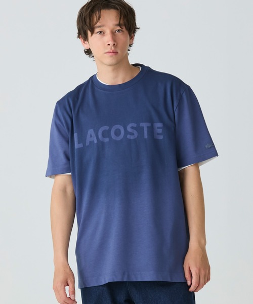 LACOSTE（ラコステ）の「グラデーション ステンシルブランドネームロゴTシャツ（Tシャツ/カットソー・メンズ・ブラウン/ダークブルー/グレイッシュブルー・2/4/3/5）」の6枚目の写真