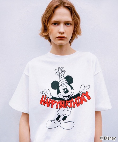 WCJ ミッキーマウス HAPPY BIRTHDAY Tシャツ Disney / HAPPY BIRTHDAY TEE(ミッキー)【WCJ-TD-005PNK