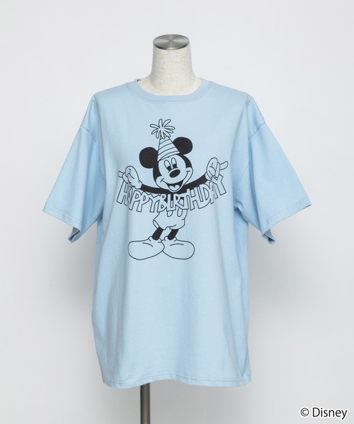 WCJ ミッキーマウス HAPPY BIRTHDAY Tシャツ 水色 Disney / HAPPY BIRTHDAY TEE（Tシャツ/カットソー）｜WCJ