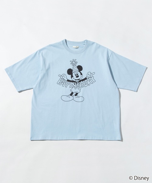 WCJ ミッキーマウス HAPPY BIRTHDAY Tシャツ 水色 Disney / HAPPY BIRTHDAY TEE（Tシャツ/カットソー）｜WCJ