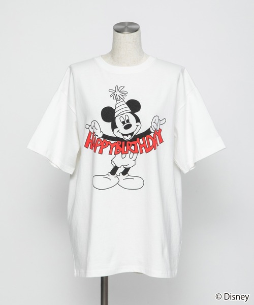 WCJ ミッキーマウス HAPPY BIRTHDAY Tシャツ 水色 Disney / HAPPY BIRTHDAY TEE（Tシャツ/カットソー）｜WCJ