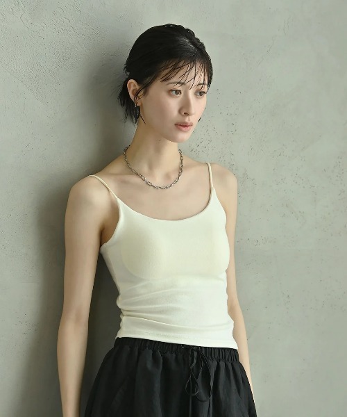 funda mine(ファンダマイン)の「肌触り滑らか着心地キャミ(キャミソール・レディース・グレー/ブラック/ホワイト・FREE)」の2枚目の写真
