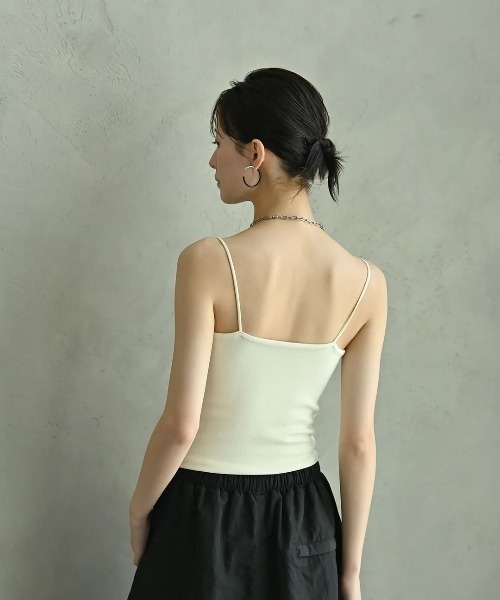 funda mine(ファンダマイン)の「肌触り滑らか着心地キャミ(キャミソール・レディース・グレー/ブラック/ホワイト・FREE)」の5枚目の写真