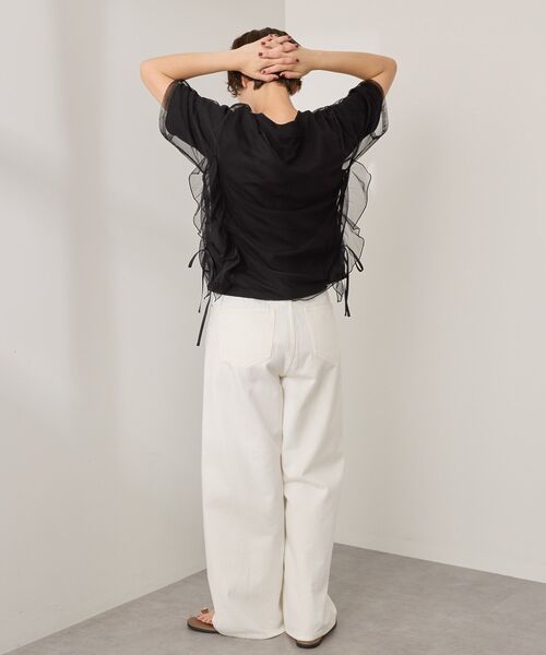 AMERICAN HOLIC(アメリカンホリック)の「チュールレイヤードドロストトップス(Tシャツ/カットソー・レディース・オフホワイト/ブラック/チャコールグレー・L/M)」の20枚目の写真