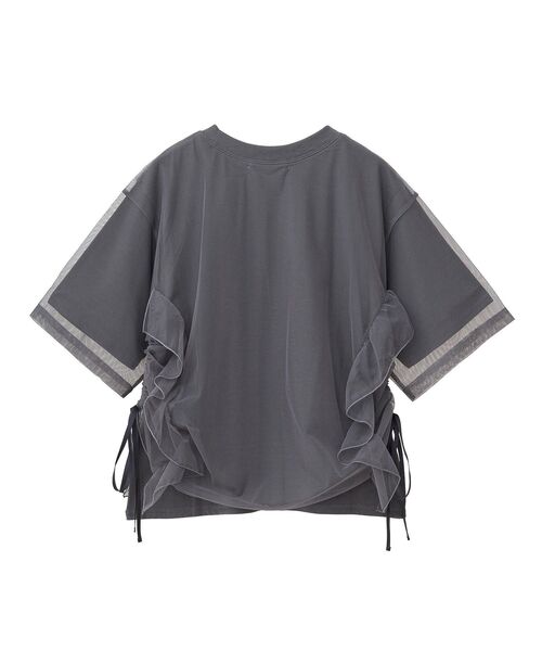 AMERICAN HOLIC(アメリカンホリック)の「チュールレイヤードドロストトップス(Tシャツ/カットソー・レディース・オフホワイト/ブラック/チャコールグレー・L/M)」の22枚目の写真