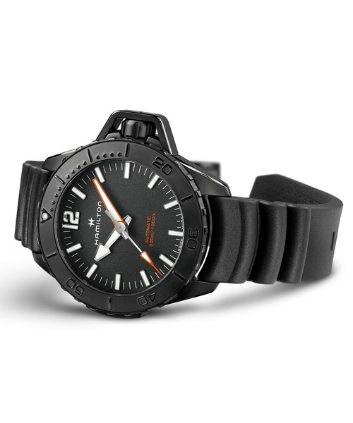 HAMILTON（ハミルトン）の「HAMILTON [ハミルトン] 腕時計 Khaki Navy （カーキ ネイビー） Openwater オート 自動巻き 46MM ブラック×ブラック（アナログ腕時計・メンズ・ブラック・FREE）」の3枚目の写真