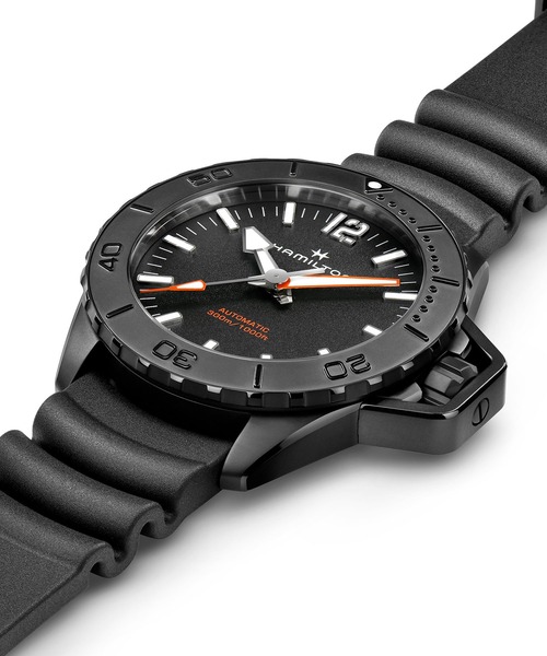 HAMILTON（ハミルトン）の「HAMILTON [ハミルトン] 腕時計 Khaki Navy （カーキ ネイビー） Openwater オート 自動巻き 46MM ブラック×ブラック（アナログ腕時計・メンズ・ブラック・FREE）」の4枚目の写真