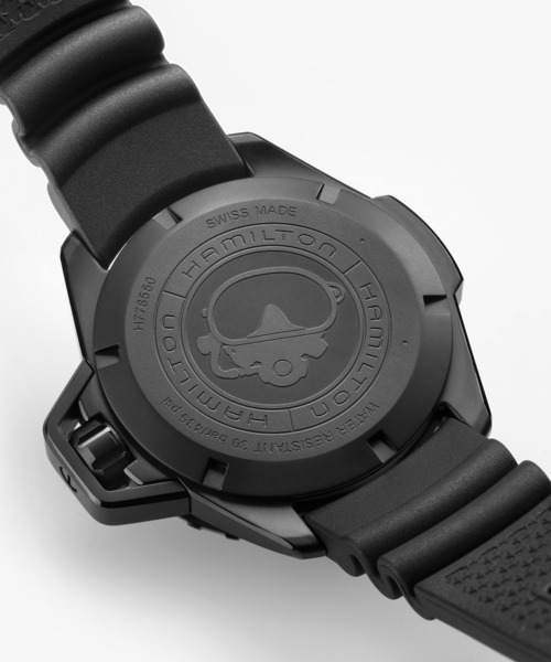 HAMILTON（ハミルトン）の「HAMILTON [ハミルトン] 腕時計 Khaki Navy （カーキ ネイビー） Openwater オート 自動巻き 46MM ブラック×ブラック（アナログ腕時計・メンズ・ブラック・FREE）」の7枚目の写真