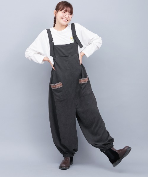 チチカカ（チチカカ）の「Orale! サルエル風サロペットパンツ（サロペット/オーバーオール・レディース・カーキ/ブラック・FREE）」の3枚目の写真