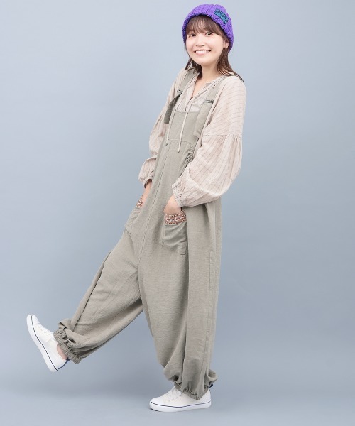 チチカカ（チチカカ）の「Orale! サルエル風サロペットパンツ（サロペット/オーバーオール・レディース・カーキ/ブラック・FREE）」の5枚目の写真