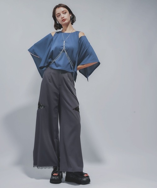 HARE（ハレ）の「カタアキスクエアT(HARE)（Tシャツ/カットソー・レディース・ブルー/ブラック・FREE）」の7枚目の写真