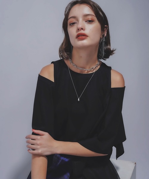 HARE（ハレ）の「カタアキスクエアT(HARE)（Tシャツ/カットソー・レディース・ブルー/ブラック・FREE）」の10枚目の写真