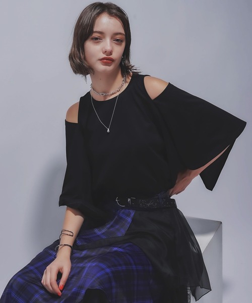 HARE（ハレ）の「カタアキスクエアT(HARE)（Tシャツ/カットソー・レディース・ブルー/ブラック・FREE）」の11枚目の写真