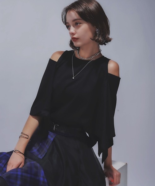 HARE（ハレ）の「カタアキスクエアT(HARE)（Tシャツ/カットソー・レディース・ブルー/ブラック・FREE）」の12枚目の写真