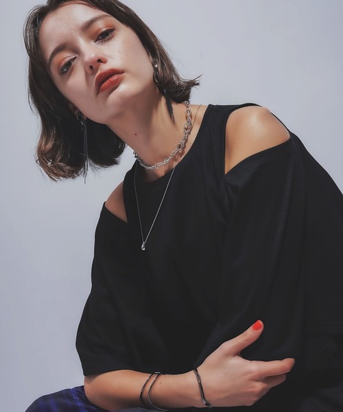 HARE（ハレ）の「カタアキスクエアT(HARE)（Tシャツ/カットソー・レディース・ブルー/ブラック・FREE）」の14枚目の写真