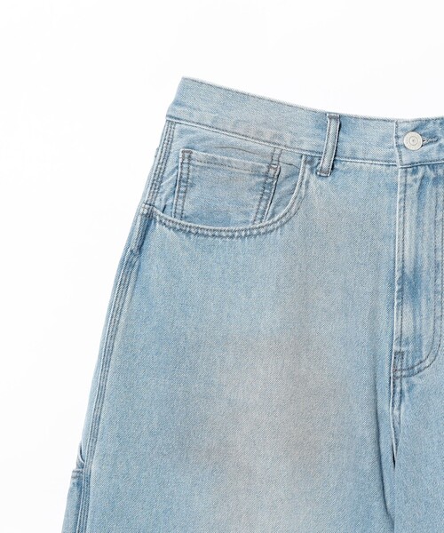 BEAMS(ビームス)の「ワイドストレート クォーターレングス ペインターデニム(その他パンツ・メンズ・グレー/ブルー・S/M/L/XL)」の10枚目の写真