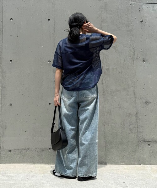 fredy emue（フレディエミュ）の「メッシュゲーミングTシャツ（Tシャツ/カットソー・レディース・チャコールグレー/ネイビー・38）」の6枚目の写真