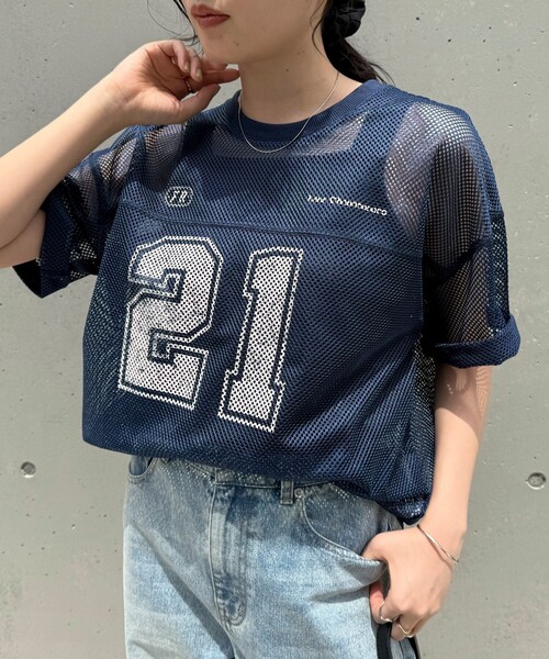 fredy emue（フレディエミュ）の「メッシュゲーミングTシャツ（Tシャツ/カットソー・レディース・チャコールグレー/ネイビー・38）」の10枚目の写真