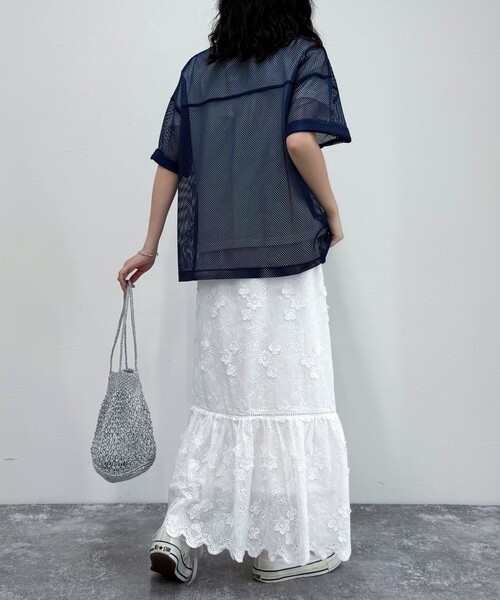 fredy emue（フレディエミュ）の「メッシュゲーミングTシャツ（Tシャツ/カットソー・レディース・チャコールグレー/ネイビー・38）」の15枚目の写真