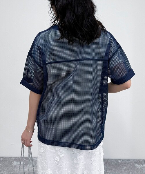 fredy emue（フレディエミュ）の「メッシュゲーミングTシャツ（Tシャツ/カットソー・レディース・チャコールグレー/ネイビー・38）」の20枚目の写真