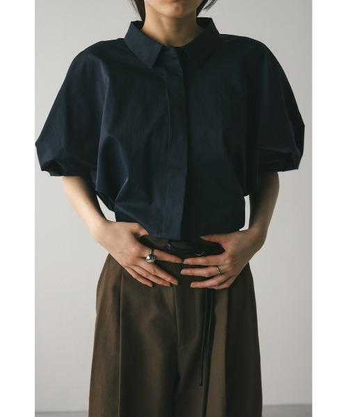 【TAION×STYLEMIXER別注】 シャツダウンジャケット　ブラック ドルマンショートシャツ（シャツ/ブラウス）｜STYLEMIXER
