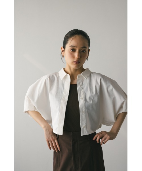 STYLEMIXER(スタイルミキサー)の「ドルマンショートシャツ(シャツ/ブラウス・レディース・ホワイト/ブルー系その他/ネイビー・FREE)」の6枚目の写真