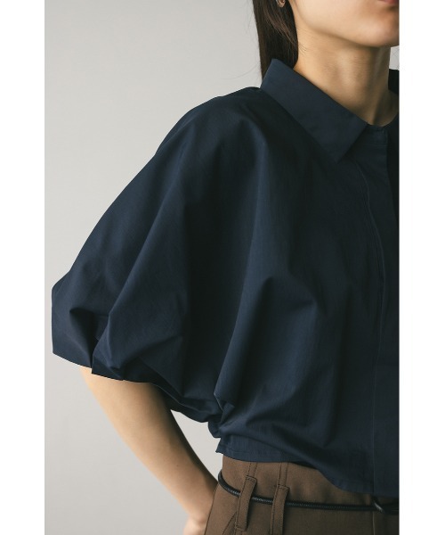 【TAION×STYLEMIXER別注】 シャツダウンジャケット　ブラック ドルマンショートシャツ（シャツ/ブラウス）｜STYLEMIXER