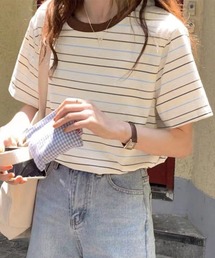 マルチボーダーTシャツ 半袖カットソー夏