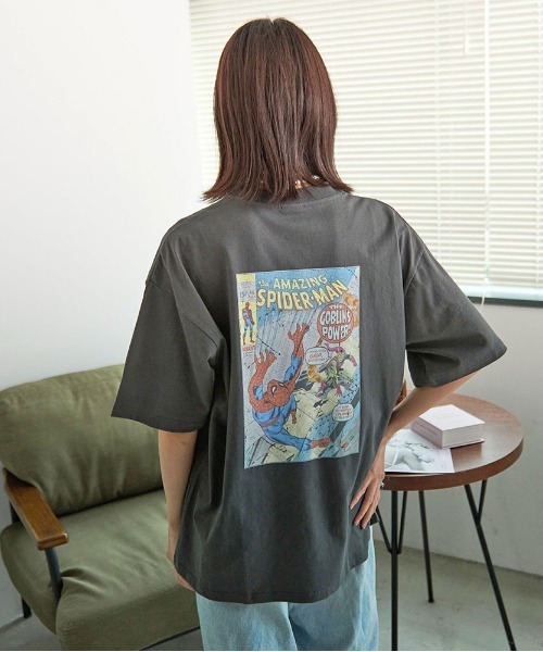 MARVEL（マーベル）の「『MARVEL/マーベル』MARVEL ピグメント風半袖TEE（Tシャツ/カットソー・レディース・ブラック系2/ブラック系1・LL/L/M）」の2枚目の写真